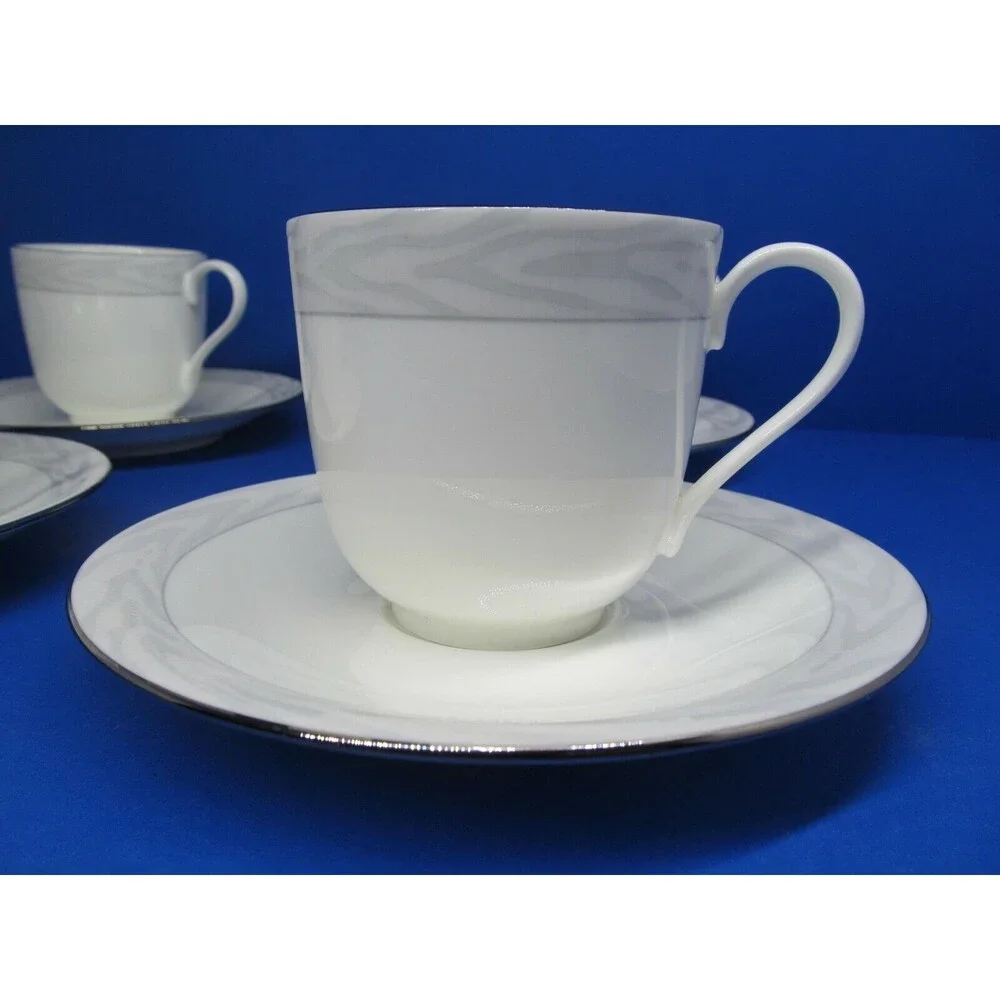 Mikasa Satin Moire Cups And Saucers 4 sets  Produced 1988-89